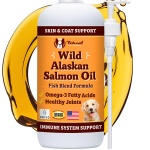 Natural Dog Company Wild Alaskan Salmon Oil Formula with Omega 3, Fish Oil for Dogs Supplement, Skin & Coat Dog Oil, Itchy Relief, Immune Support for Joints & Heart, Food Topper, 16 oz.