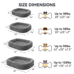 JOEJOY Orthopedic Dog Beds Large Sized Dog, XL Egg-Crate Memory Foam Pet Couch Bed with Bolster Sides, Waterproof Lining, Removable Washable Cover & Non-Slip Bottom, Grey - Image 4