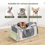 Pawaii Cat Carrier with ID Tag, TSA Airline Approved Soft Sided Collapsible Pet Travel Carrier, Portable Comfortable Convenient Foldable Cat Travel Bag - Image 7