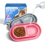 Ant Away Outdoor Cat Bowl, Double Pet Bowl with Water Moat, Spill-Proof Design, Food & Water Feeder for Outdoor Cats – Ants Away, Easy Clean, Lightweight Plastic(Small, 2 Packs)