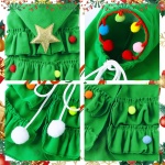 Vellibring Cat Christmas Outfit Green Pet Cloak with Hat with Star and Pompoms Puppy Cape Clothes Xmas Tree Elf Costumes Party Pet Supplies Accessories for Small Dogs Cats Pet Santa Presents - Image 6