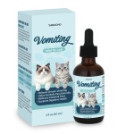 Vomiting Relief for Cats, Cat Vomit Remedy, Probiotic Digestive Support Liquid, Helps Reduce Hairballs, Relieve Sensitive Stomach & Support Gut Health, Gentle Daily Formula - 60mL