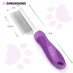 Poodle Pet Detangling Pet Comb with Long & Short Stainless Steel Teeth for Removing Matted Fur, Knots & Tangles – Detangler Tool Accessories for Safe & Gentle DIY Dog & Cat Grooming - Image 4
