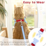 NCMAMA Cat Vest Harness and Leash Set for Walking Escape Proof, Adjustable Kitten Harness and Leash Set Breathable Mesh with Bow Harness for Kitty Puppy Bunny(Red Medium) - Image 3