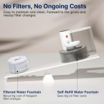 Potaroma Smart Wireless Pet Water Fountain, No Filter, 3.5L Large Capacity, Rechargeable Automatic Water Dispenser for Cats and Small Dogs, Wastewater Separation Always Fresh Water - Image 8