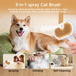 Pet Steam Brush for Dog & Cat – shower bath brush – Steam for Shedding & Grooming Water Brush for Long & Short Haired Pets Spritz Defur Comb 3-in-1 Spray Hair Removal Comb Includes 2*Waterless Shampoo - Image 6