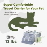 Pawaii Cat Carrier with ID Tag, TSA Airline Approved Soft Sided Collapsible Pet Travel Carrier, Portable Comfortable Convenient Foldable Cat Travel Bag - Image 8