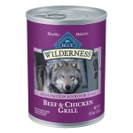 Blue Buffalo Wilderness Adult Wet Dog Food, High-Protein & Grain-Free, Made with Natural Ingredients, Beef & Chicken Grill, 12.5-oz. Cans, 12 Count