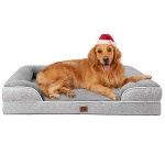 EHEYCIGA Orthopedic Dog Beds for Extra Large Dogs 44x32Inch, Waterproof Memory Foam XL Pet Bed with Sides, Non-Slip and Egg-Crate Foam Big Dog Couch Bed with Washable Removable Cover, Grey