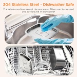 Cat Water Fountain Stainless Steel: 3.2L/108oz Pet Foundatin Water Bowl for Cats Inside Automatic Dog Drinking Dispenser Dish Animal Feeding & Watering Supplies Waterfall with 1 Replacement Filter - Image 4