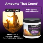 Nutri-Vet Pre & Probiotics for Dogs, Digestive Support, Upset Stomach, Puppy Probiotic, Pet Vitamins and Supplements, Dog Probiotics, Liver & Cheese Flavor, 120 Soft Chews - Image 6