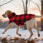 ASENKU Dog Winter Coat, Fleece Doggie Jacket Plaid Reversible Vest Waterproof Windproof Cold Weather Clothes for Small Medium Large Dogs(Red, M) - Image 2