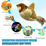 KreizyGo Cat Toys, Flapping Wings Sparrow, No Flying, Chirping Bird Interactive Catnip Toy for Kitten or Small Dogs, Touch Activated, Rechargeable - Image 6