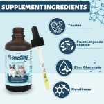 Vomiting Relief for Cats, Cat Vomit Remedy, Probiotic Digestive Support Liquid, Helps Reduce Hairballs, Relieve Sensitive Stomach & Support Gut Health, Gentle Daily Formula - 60mL - Image 5