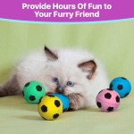 SPOT Sponge Soccer Ball Cat Toys - Interactive and Colorful Plush Toy, Fun for Cats and Kittens to Bat and Chase, Keep Cats Entertained - 1.5" Assorted 4- Pack - Image 6