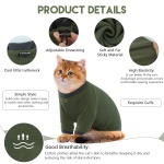 Sticky Cat Clothes Stretchy, Sphynx Hairless Sweater & Pajamas for Cats only, Soft Cat Onesie for Cats After Surgery Female Male & Hair Loss Prevention, Green XS - Image 6