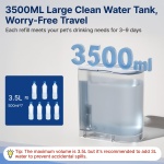 Potaroma Smart Wireless Pet Water Fountain, No Filter, 3.5L Large Capacity, Rechargeable Automatic Water Dispenser for Cats and Small Dogs, Wastewater Separation Always Fresh Water - Image 5