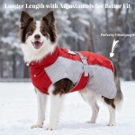 BECROWM Dog Coat Dogs Jacket Waterproof Reflective Adjustable Dog-Winter Coats for Small/Medium/Large Dogs Dachshund Coat-(Red, Medium) - Image 4