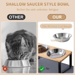 Upgraded Elevated Cat Bowls with Food Mat,15°Tilted Stand Anti Vomiting Raised Cat Dishes for Food and Water,2 Stainless Steel Bowls for Cats and Puppy - Image 7