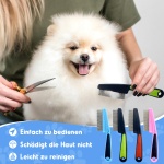 2Pcs Flea Comb for Dogs Cats, Upgrade Multifunctional Pet Comb Pet Hair Removal Flea Comb, Fine Tooth Stainless Cleaning Massage Brush for Dog Cat (Blue) - Image 7