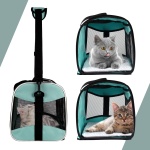 Cat Carrying Case Pet Dog Carrier Soft-Sided Cat Bag Airline Approved, Pet Travel Carrier Up to 15 Lbs, Collapsible Cats Carrier Dog Carrier for Medium Small Cats Dogs(17x11x11 Green) - Image 6