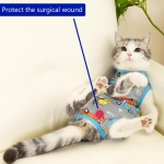 kzrfojy Cat Surgery Recovery Suit Professional for Surgical Abdominal Wound Or Skin Diseases E-Collar Alternative for Cats After Surgery Wear Pajama Suit (Gray, Medium) - Image 4
