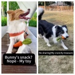 MewaJump Dog Squeaky Chew Toys for Aggressive Chewers, Rubber Carrot Dog Toys for Training and Cleaning, Durable Interactive Tough Dog Toy for Puppy Medium Dogs - Image 5