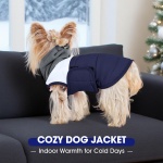 FUAMEY Dog Winter Coat Navy XXL, Warm Jacket Large Dogs Dress Fast Chilly Morning, Sleeveless Design for Free Move,(2XL-Navy) - Image 2