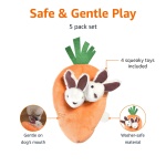Amazon Basics Interactive Hide and Seek Squeaky Dog Plush Toy, Rabbit and Carrot, Orange and White, 5-Pack - Image 10