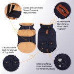 Queenmore Warm Puffer Dog Jacket, Quilting Winter Coat Ultra Thick Plush Lining with Storage Pockets (Dark Navy, X-Small) - Image 5