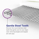 Dog & Cat Comb – Removes Tangles, Knots, and Matted Fur – Grooming Tool with Stainless Steel Teeth and Non-Slip Handle – Best Pet Hair Comb for Home Grooming Kit – Includes eBook Guide - Image 6
