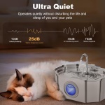 Cat Water Fountain Stainless Steel 108oz/3.2L, APAUK Automatic Pet Fountain Dog Water Dispenser with Water Level Window, Quiet Cat Fountain for Drinking, Inside with Replacement(1 Filters&1 Sponges) - Image 7