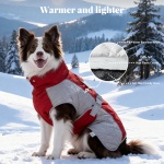 BECROWM Dog Coat Dogs Jacket Waterproof Reflective Adjustable Dog-Winter Coats for Small/Medium/Large Dogs Dachshund Coat-(Red, Medium) - Image 5