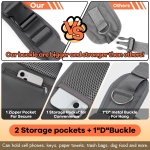 YUDODO Pet Sling Carrier for Small Dogs & Cats – Hands-Free Puppy Carrier with Safety Hook, Large Zipper Pocket, Soft Breathable Mesh, Adjustable Strap & Reflective Strip (Black 1.0 S) - Image 3