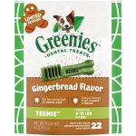 Greenies Gingerbread Flavor Teenie Size, Veterinarian-Recommended for Dental Care, Dog Treat Chews, Great Holiday Dog Stocking Stuffers, Limited Edition, 6 oz. Pouch (22 Treats)