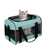 Cat Carrying Case Pet Dog Carrier Soft-Sided Cat Bag Airline Approved, Pet Travel Carrier Up to 15 Lbs, Collapsible Cats Carrier Dog Carrier for Medium Small Cats Dogs(17x11x11 Green) - Image 3