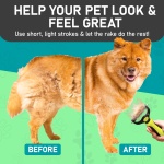 Maxpower Planet Pet Grooming Brush - Double Sided Shedding, Dematting Undercoat Rake for Dogs and Cats - Extra Wide Dog Grooming Brush - Yellow - Image 2