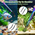 OLIISS Stainless Steel Reptile Feeding Tongs with Rubber Tip - 10.6" Straight & Curved Tweezers for Aquariums & Crafts - Feeder Tools for Bearded Dragons & Lizards - Terrarium Tank Supplies - 2 Pack - Image 3