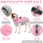 AOFITEE Dog Coat, Warm Dog Winter Coat for Small Dogs, Reflective Turtleneck Dogs Jacket with Harness Built in, Waterproof Windproof Pet Fleece Vest Snow Jacket for Cold Weather, Pink S - Image 7