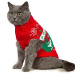Stretchy Cat Christmas Sweater - 2 Packs Christmas Sweaters for Cats | Snug Winter-Ready Knit for Boy/Girl Cats & Kittens(Scarlet, Small) - Image 3
