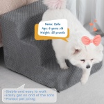 Aodisman Dog Stairs for Small Dogs, 3-Step Non-Slip Pet Stairs for Couch Sofa and Chair, Dog Bed Stairs for Puppy, Older Cat,Grey,13.6" H - Image 8