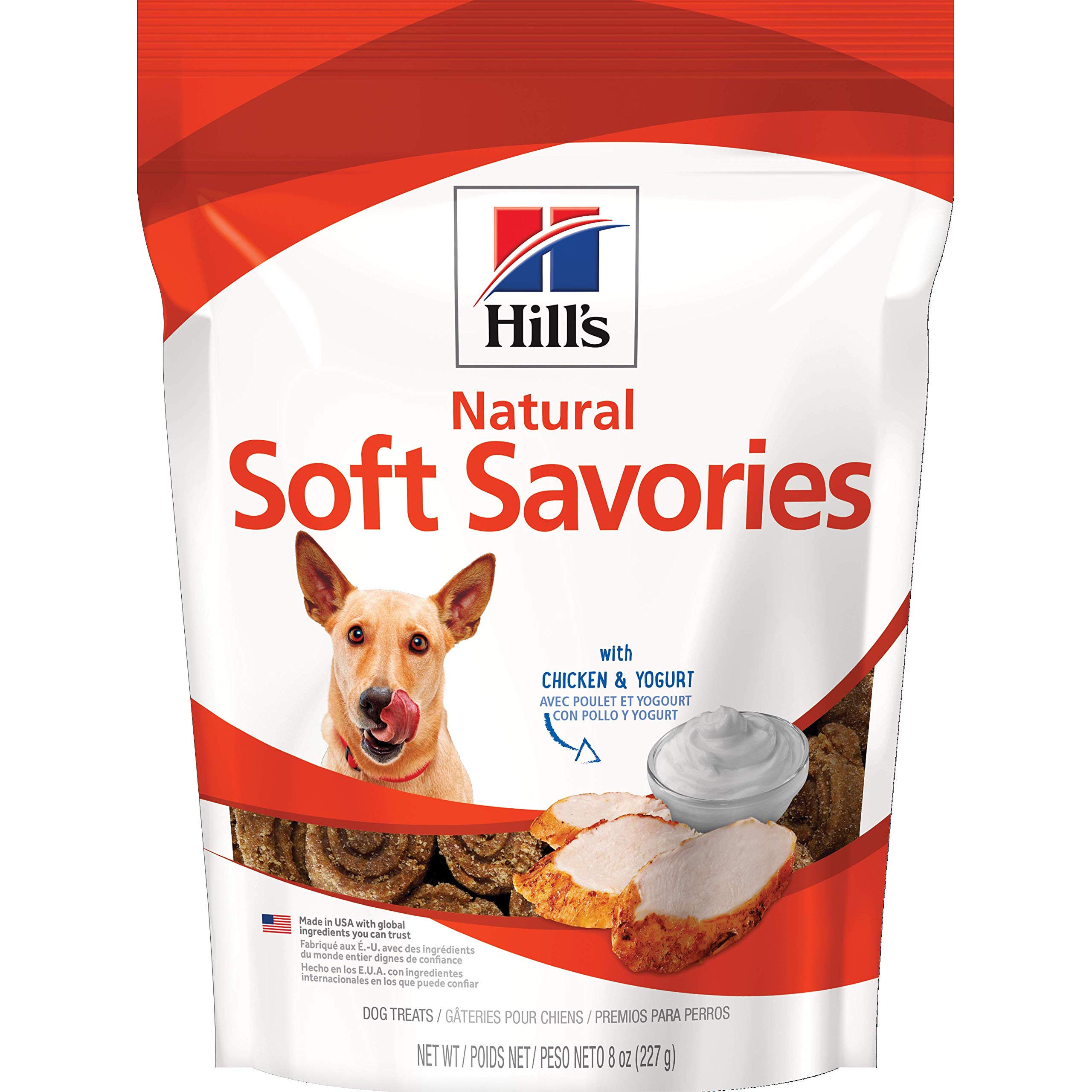 81803YUh73L Hill's Natural Soft Savories, All Life Stages, Great Taste, Dog Treats, Chicken & Yogurt, 8 oz Bag - Image 1