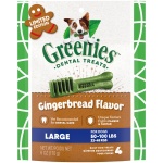 Greenies Gingerbread Flavor Large Size, Veterinarian-Recommended for Dental Care, Dog Treat Chews, Great Holiday Dog Stocking Stuffers, Limited Edition, 6 oz. Pouch (4 Treats)