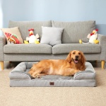 EHEYCIGA Orthopedic Dog Beds for Extra Large Dogs 44x32Inch, Waterproof Memory Foam XL Pet Bed with Sides, Non-Slip and Egg-Crate Foam Big Dog Couch Bed with Washable Removable Cover, Grey - Image 3