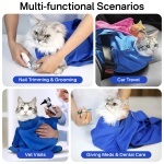 Amkune Cat Carrier Pouch, Bonding Care & Stress-Free Calm, Soft Cat Carrier Bag for Adult Cats 10–20 lbs, Restraint Bag for Vet Visits, Grooming & Everyday Care – Klein Blue - Image 8