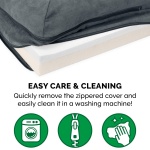 Furhaven Memory Foam Dog Bed for Large Dogs w/ Removable Bolsters & Washable Cover, For Dogs Up to 95 lbs - Two-Tone Plush Faux Fur & Suede L Shaped Chaise - Stone Gray, Jumbo/XL - Image 6