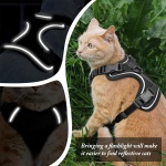 Cat Harness and Leash for Walking, Cat Car Harness, Escape Proof Soft Adjustable Vest Harnesses for Cats, Easy Control Breathable Reflective Strips Harness, Kitten Harness and Leash Set, Black, S - Image 4