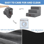 Aodisman Dog Stairs for Small Dogs, 3-Step Non-Slip Pet Stairs for Couch Sofa and Chair, Dog Bed Stairs for Puppy, Older Cat,Grey,13.6" H - Image 7