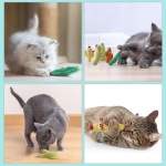 Pawsible Cat Toys for Indoor Cats, 100% Pure Organic Catnip-Filled Toys Without Cotton, Interactive Cactus Kitten Toy for Anxiety Relief, Soft Cute Teething &Chew Toys, 5 Pack - Image 2