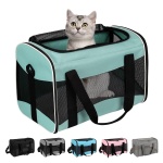 Cat Carrying Case Pet Dog Carrier Soft-Sided Cat Bag Airline Approved, Pet Travel Carrier Up to 15 Lbs, Collapsible Cats Carrier Dog Carrier for Medium Small Cats Dogs(17x11x11 Green)